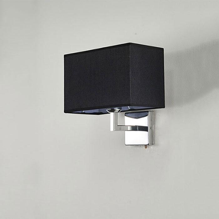 Minimalist Modern Wall Lamps Living Room Bedroom Bedside E27 LED Lighting with Rectangle Texture Shade Decoration