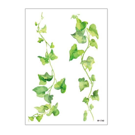 Nostalgie Fake Vine Tattoos, Waterproof Leaf Temporary Stickers, Green Plant Ivy Body Art for Women Girls, Boho Festival Decor