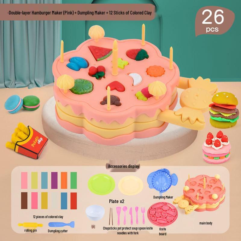 Kids Clay Hamburger & Noodle Maker Playset - Play-Doh Molds for Boys and Girls