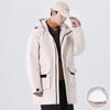 Mid-length Work Jacket for Men In Winter New Trendy Loose Large Size Hooded Thickened Warm Down Jacket Couple Coat