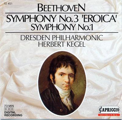 CD LUDWIG VAN BEETHOVEN - DRESDNER PHI - Symphony No.3 'Eroica' / Symphony N 10451 Capriccio 1987 Germany Classical Used