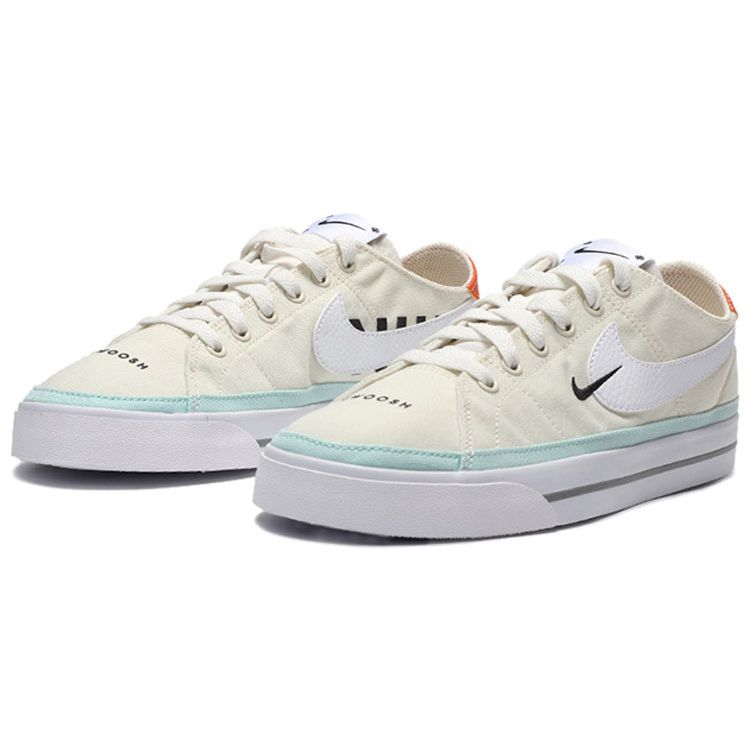 Nike Court Legacy Canvas Double Hook Patchwork Sports Casual Non-Slip Shock Absorbing Breathable Lightweight Low-Top Skate Shoes DJ5207-113