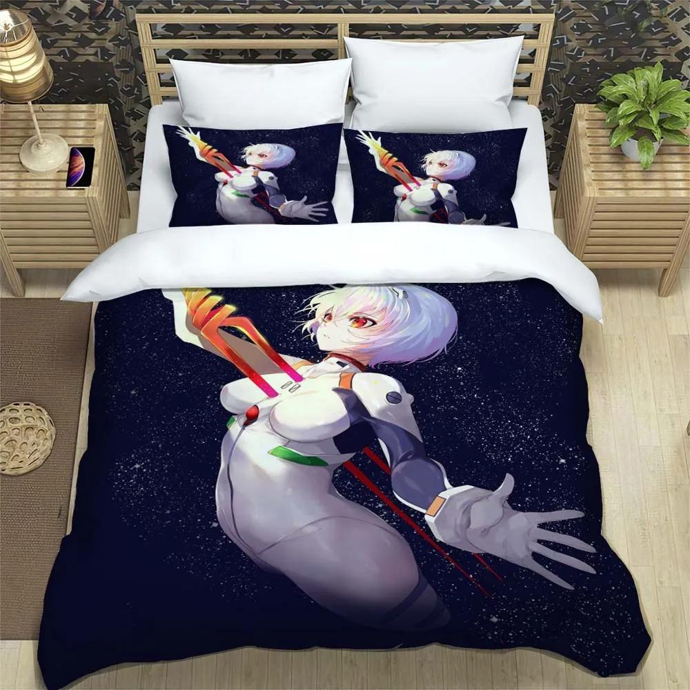 New NEON GENESIS EVANGELION Anime Quilt Covers Bedding Dormitory Sheets 2/3-piece Bedding Set