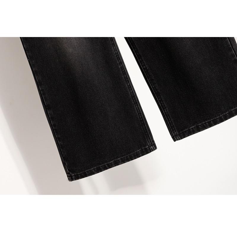 Dimanaf 2025 Podzimní dámské džíny plus size Kalhoty se širokými nohavicemi Denim Dámské Elastické Základní S vysokým pasem Nadměrná velikost Módní Nové kalhoty 5XL