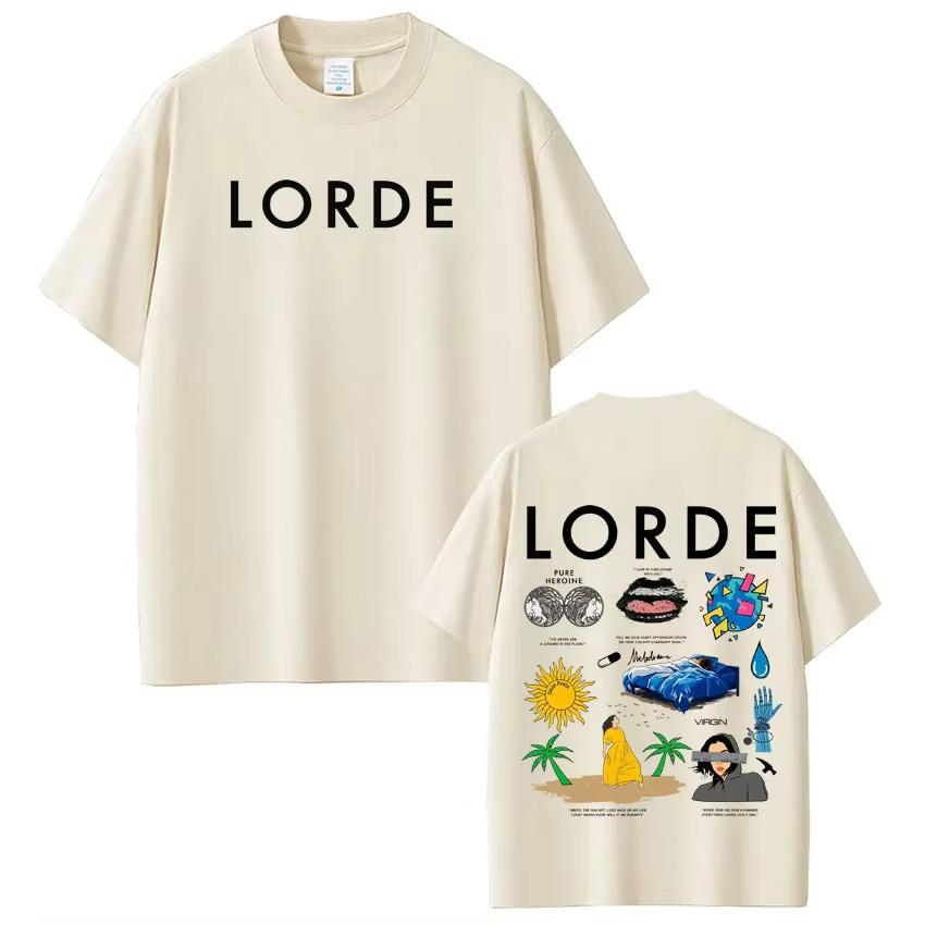 Lorde Ultrasound World Tour 2026 Print Tshirt Unisex Women Fashion Tshirt Casual pure Cotton Aesthetic Trendy Tshirts Fan Gifts L