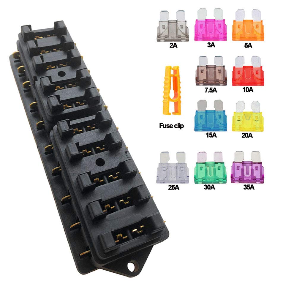 

Seliwirkt 10 Way Fuse Box Holder, Car Circuit Fuse Box Holder, Standard Fuse