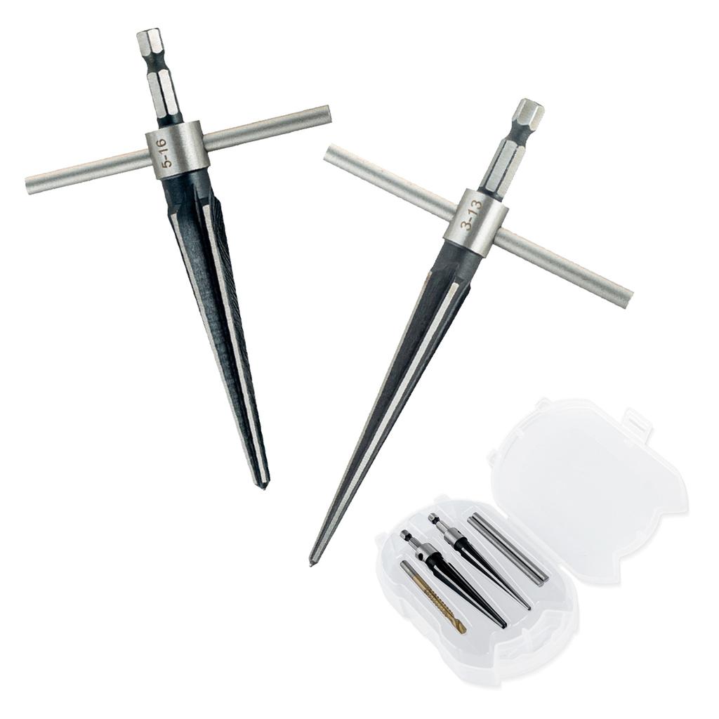 5Pcs Hand Reamer Tool Tapered Reamer Set 3-13mm & 5-16mm Bridge Pin Hole Hand Reamer Tool Detachable T-Handle Tapered Reamer