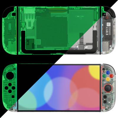 EXtremeRate DIY Ersatzschalenknöpfe für Nintendo Switch Benutzerdefinierte Konsolenrückplatte Controller-Vorderseite Dekorstreifen mit ABXY Wesentlich