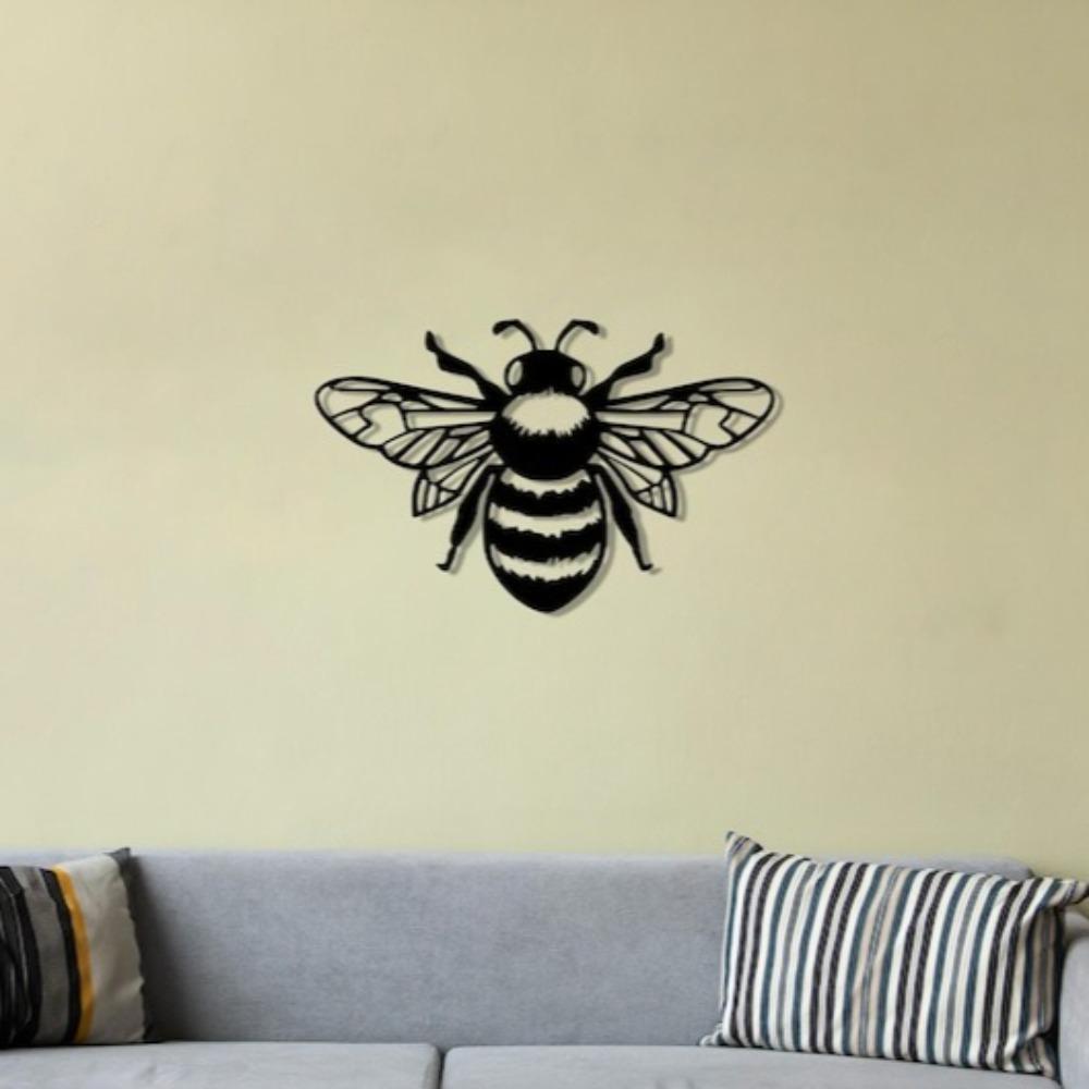 3D Metal Bumble Bee Wall Art, Handmade Insect Decor for Porch, Garden, Farmhouse Living Room