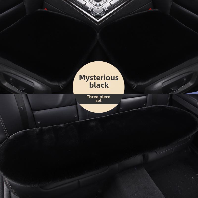 

Универсальный комплект плюшевых зимних подушек на сиденье автомобиля - толстые, теплые, из трех частей, 1200 г Mystery Black