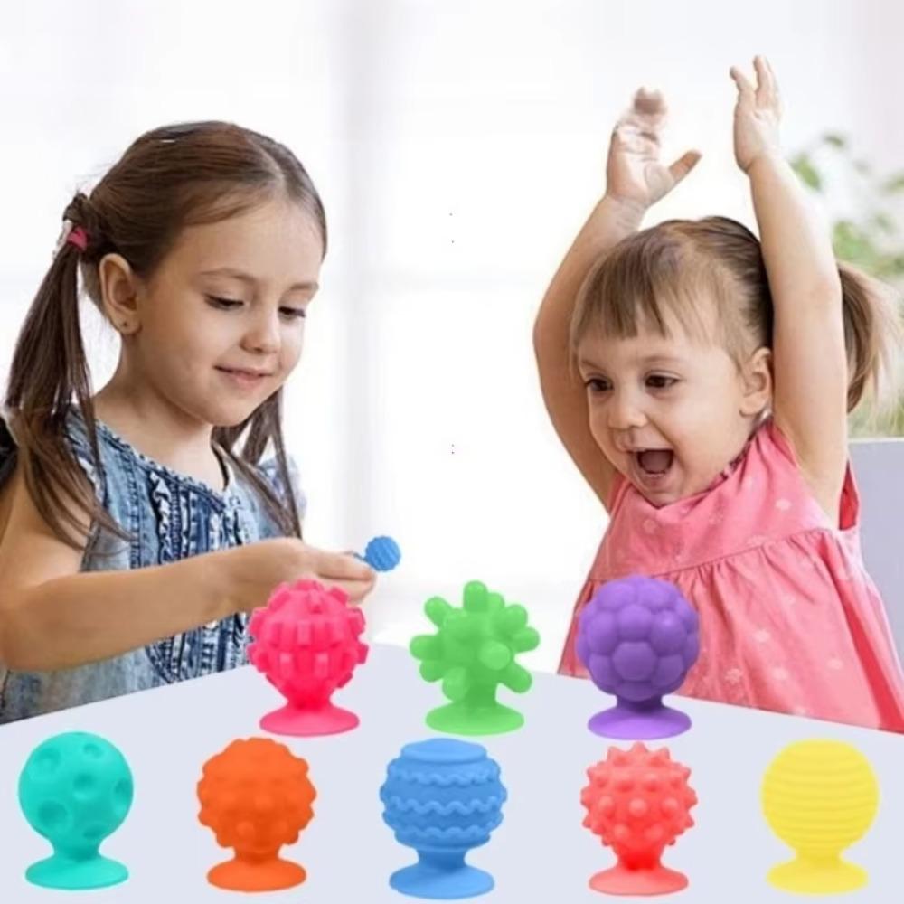 Silicone Children Sensory Stone Textured Silicone Suction Cup Toy  Christmas Gift