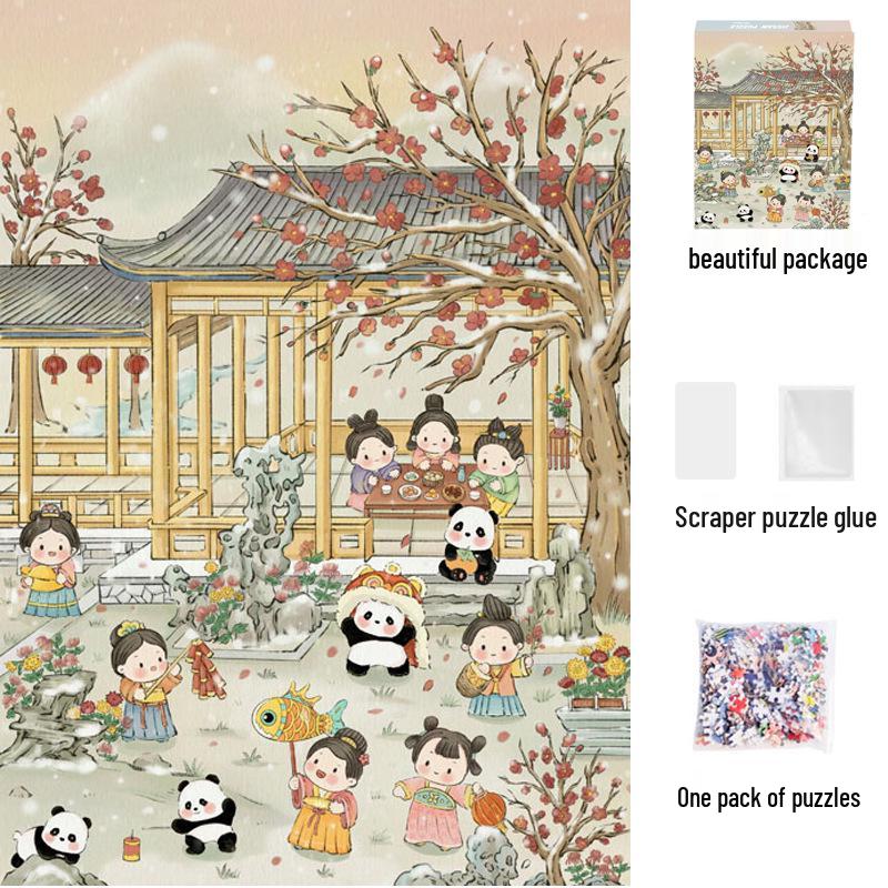 1,000-Piece Cute Healing Jigsaw Puzzle: Adult High-Difficulty Decompression Toy, Educational Gift for Girls