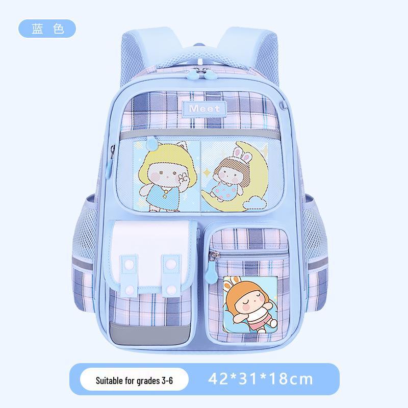 2025 Plaid Backpack: Large Capacity School Bag for Elementary to Junior High Students