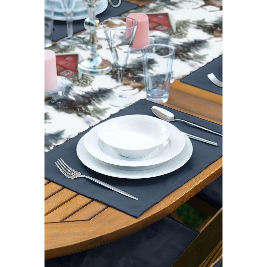 New Year Themed Deer Printed Runner and Placemat Set 5 Pieces / Placemat Table Mat Dining Table Mat Coaster