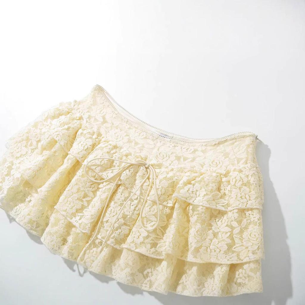 2024 Winter Women's European & American Style Fashion Lace-up Versatile Skirt Pants