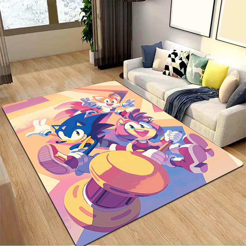 Sonic The Hedgehog Heroes Decoration,Carpet,Living Room,Bedroom, Non-slip,Square rug