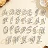 2Pcs  Full  Encrusted Gold And Silver Alphabet Letter Brooches Pins Minimalist Clothing Jewelry Accessory