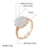 Full Shiny Natural Zircon Ring For Women Unique  Rose Gold  Color Mix Ethnic Bride Wedding Jewelry Best Gift