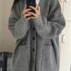 Solid Color New Style Women's Oversized Knit Sweater Cardigan Coat for Autumn Winter