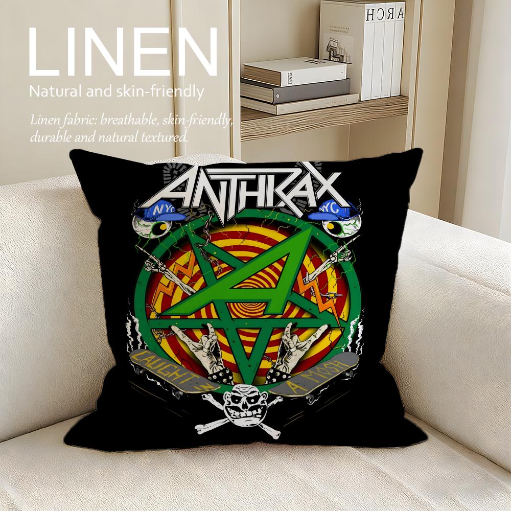 Music Anthrax Cushion Cover Pillowcase Set Pcs x x Breathable Washable Sofa Cushion Cover