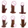 12.5 CM Mini Penis Sleeve Cock Enlargement Extension Condom Realistic Cock Sleeve For Adult Erotic Flirting Games