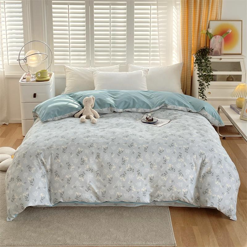 Floral Duvet Cover Botanical Flowers Pattern Bedding Cotton Comforter Cover Lightweight Boho Floral Quilt Cover for Girls Women