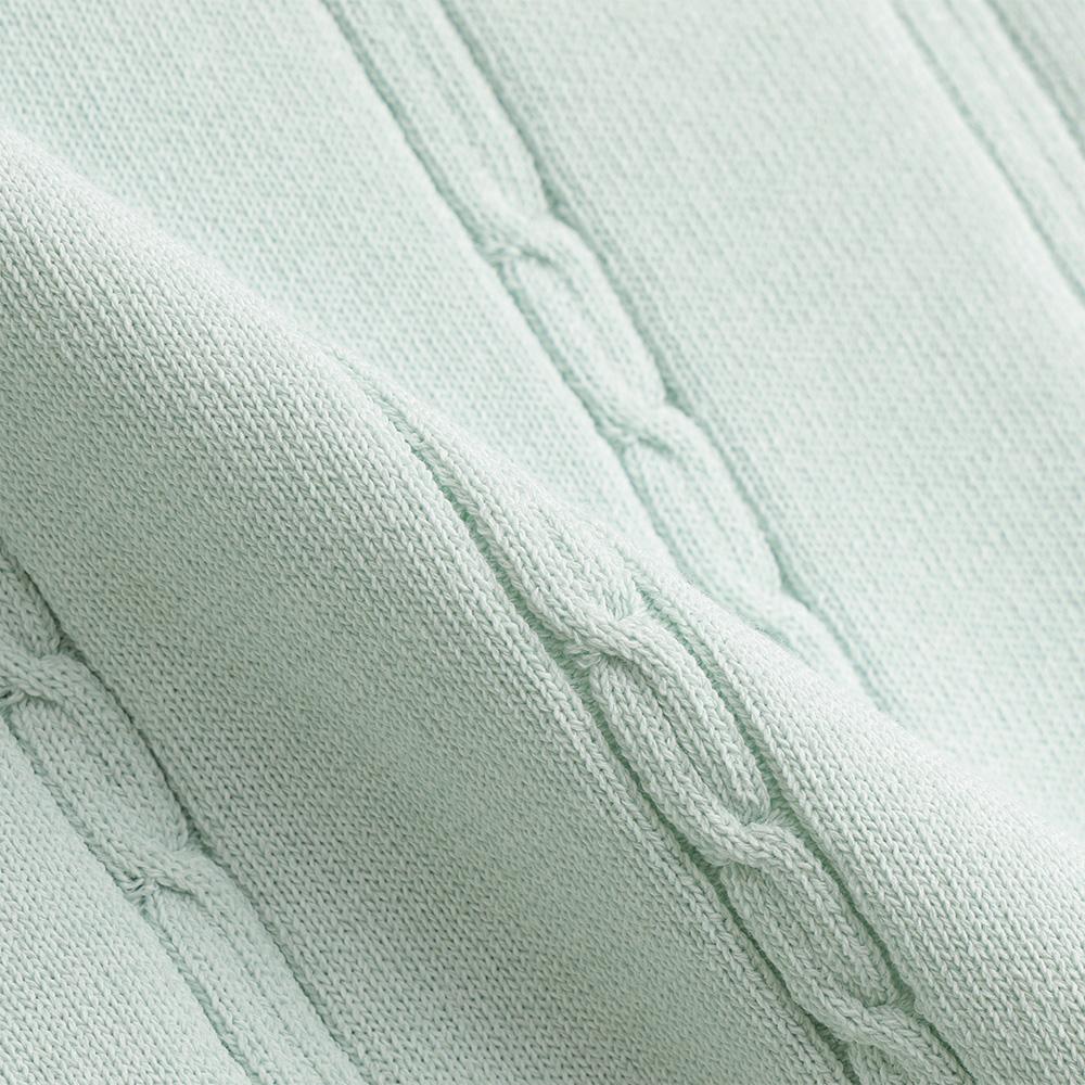MALBON GOLF M Chain Cable Pattern Casual Short Sleeve Knit Pastel Blue (Man)