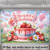 2D Erdbeere Erster Geburtstag Kulisse Berry Sweet Fotografie Hintergrund