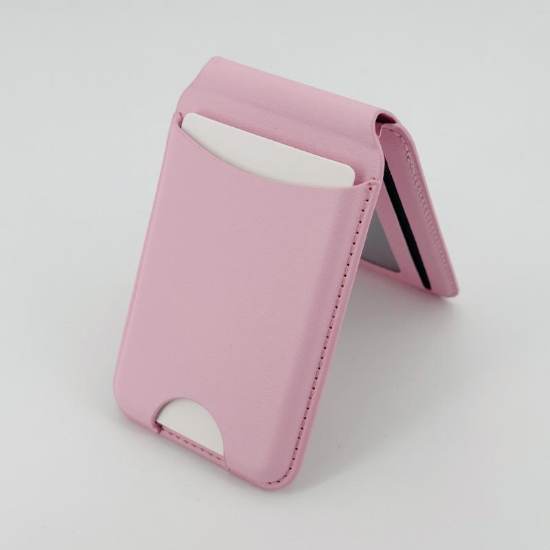 Eco-friendly Magnetic Magsafe Card Holder & Multi-functional PU Phone Stand