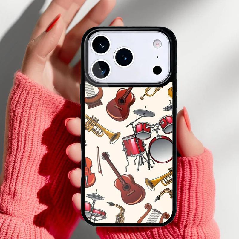 Musical Instrument Drum Phone Case for iPhone 17 Air 16e 15 14 13 Pro Max Back Cover for 12 11 Pro Coque