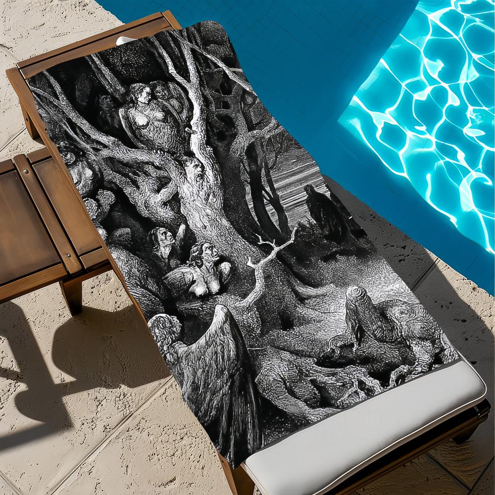 Gustav Dore Satan Towel Beach Quick Dry Soft Pool Towels Gift for Travel Gym Shower Camping sports