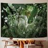 Green Plant Tapestry, Aesthetic Banana Palm Tree Leaves Wall Hanging for Bedroom, Tropical Forest College Dorm Home Decor
