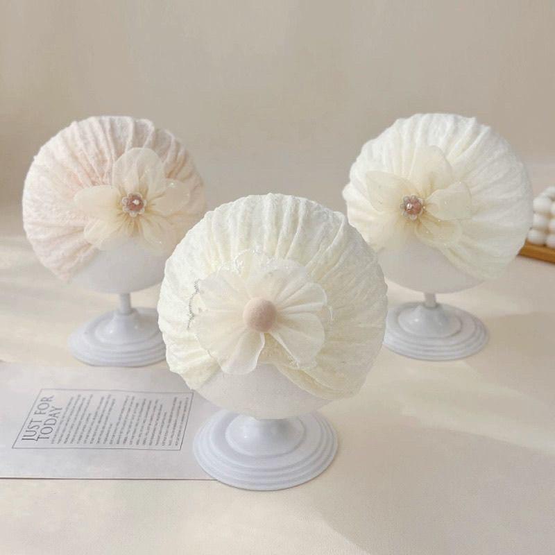 Baby Girl Spring Summer Lace Infant Hat With Sunshade And Breathable Design For Newborns