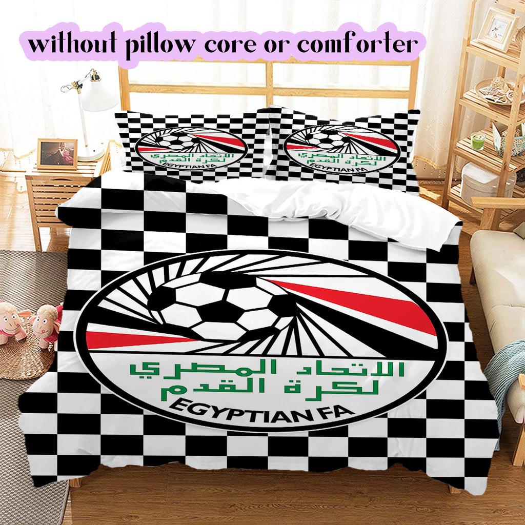 Egyptian Football Association Pattern Bedding,Quilt Set Quilt Cover Pillowcase Home Birthday Gift (1*duvet cover+2*pillowcase,without core)