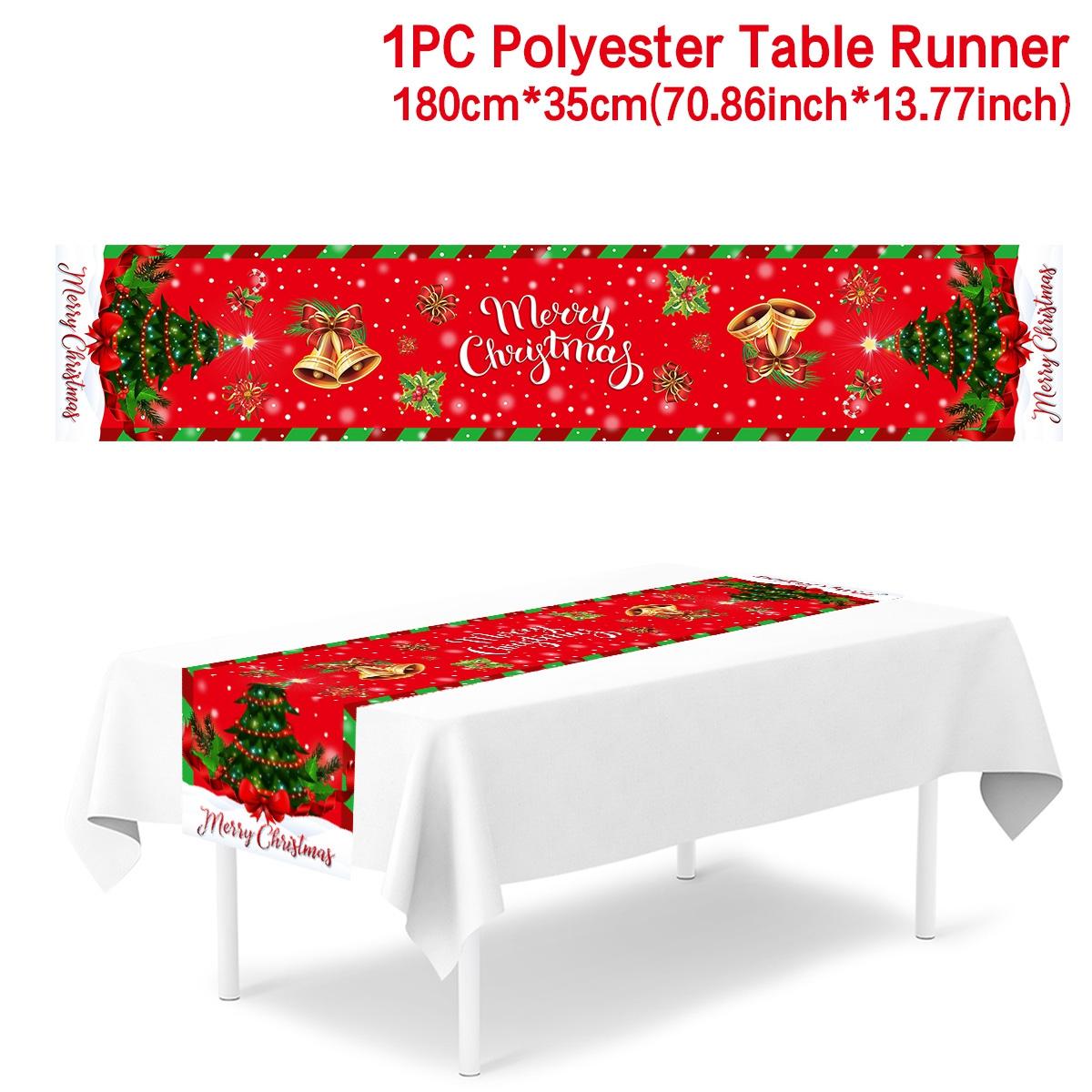 

Рождественская скатерть-дорожка Веселое рождественское украшение для дома 2024 Скатерть Рождественский орнамент Навидад Натал Подарок на Новый год 2024