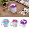 Couvercle de tasse réutilisable mignon avec nœud papillon, couvercle de bol Anti-poussière en Silicone, joints de tasse d'isolation thermique, couvercle de tasses en verre, pièces de verres