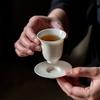 2pc/lot 50ml Imitation Song Thin Tire Tea Cup Handmade Apricot White Porcelain Smell Cup Portable Kung Fu Tea Set Master Cup Set