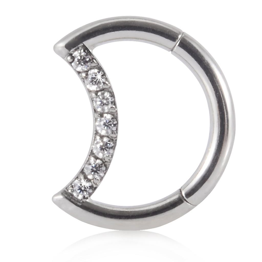 Elegant Nose Rings with Moon Shape for Cartilage Dainty Moon Nose Rings Moon Earrings for Daith Rook Sparkling Ear Rings