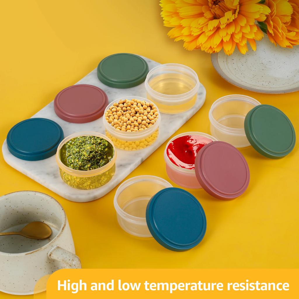 9PCS Salad Dressing Container with Leakproof Lids 50/75ml Reusable Sauce Container For Lunch Box and Picnic Dips Salad Spices