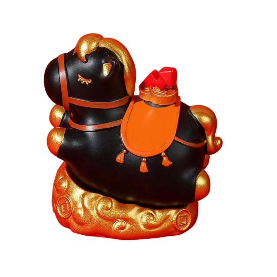 

Chinese Style Cartoon Horse Figurine Bring Good Luck Fortune Hand-painted Resin Pony Statue Home Office Desktop Feng Shui Decoration Ornament чёрный
