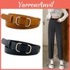 Girl Belt Leather Minimalist Decorative No Hole Adjustment Design Elegant Modern