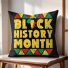 Fun Black History Month Cushion Cover Natural Linen Organic Fabric DoubleSided Printing Couch Pillow Covers Home Decor