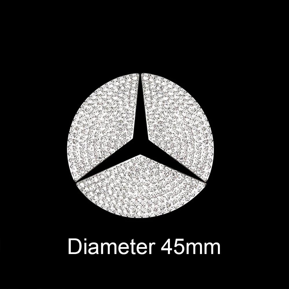 GLC GLB 45/49mm Car Steering Wheel Emblem Crystal Diamond Sticker For Mercedes Benz A B C E Class GLA CLA GLC GLK GLE Series Ac