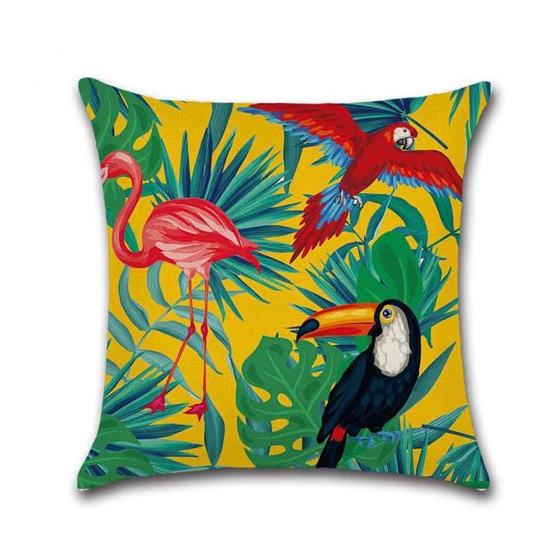 Tropical Plant Square Pillowcase Car Sofa Office Chair Pillowcase Simple Home Decoration Accessories