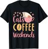 Cat Coffee Weekend Cat Lover Tshirt