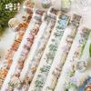 Watercolor Courtyard Fence Landscape Tape Stickers, Beautiful Fence Patterns for Hand Account Decoration and DIY Crafts