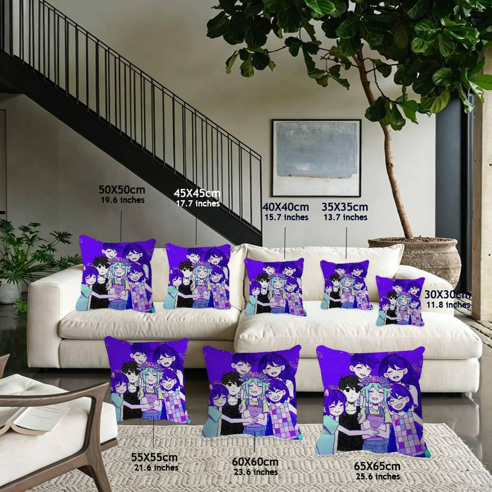 Games Cushion Cover Comfort Soft Pillowcase Sofa Omori Living Room Home Gift Office Decor Protective Covers