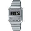 Casio A100WE-7B Retro Digital Watch Silver Stainless Steel Unisex Bracelet Timepiece