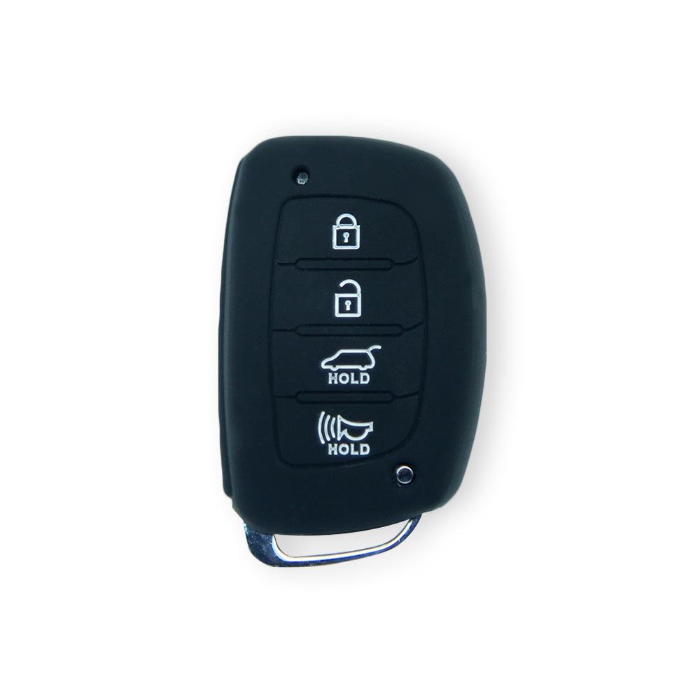 Suitable for Hyundai Yuedong Smart 4-button Silicone Key Bag Ix35 Soft Rubber Key Cover Car Remote Control Protective Cover