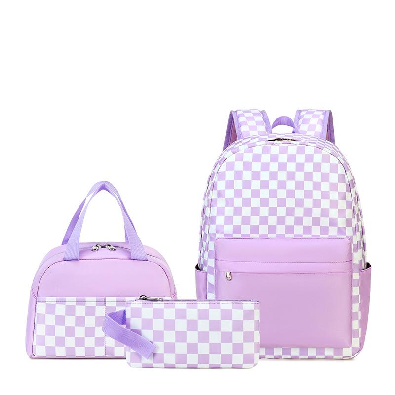 Geometric Flower Print School Bags for Teenagers Girls Schoolbag Large Capacity School Backpack 3pcs/set Rucksack Kids Cute Book